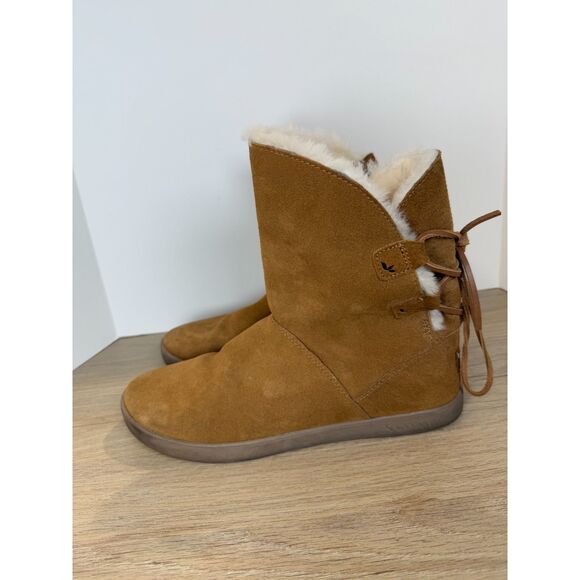 Koolaburra By UGG Women's Size 9 Brown Shazi Suede Short Tie Back Boots - Picture 3 of 9